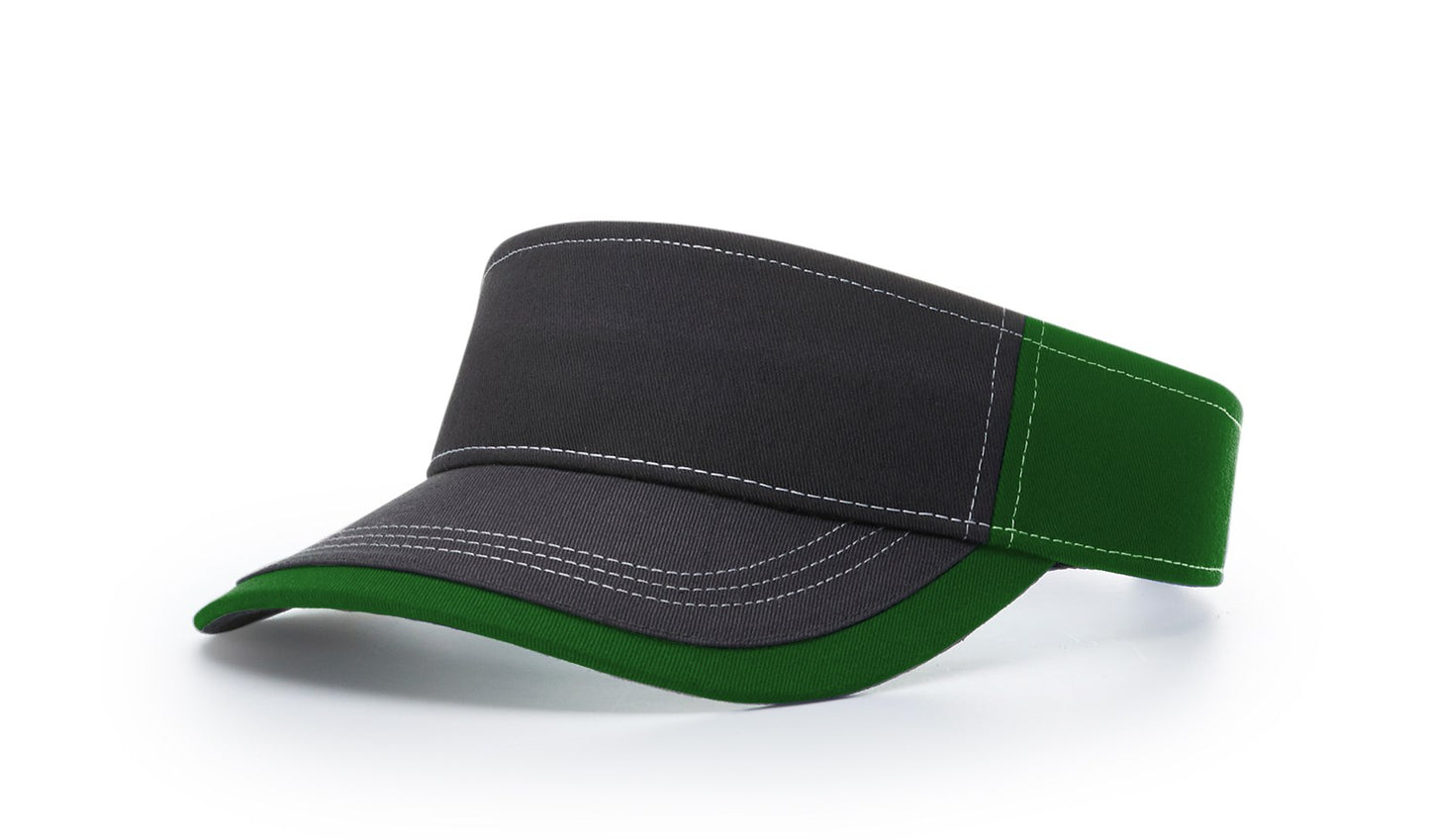 R - 775 Twill Contrast Visors - Charcoal/Dark Green