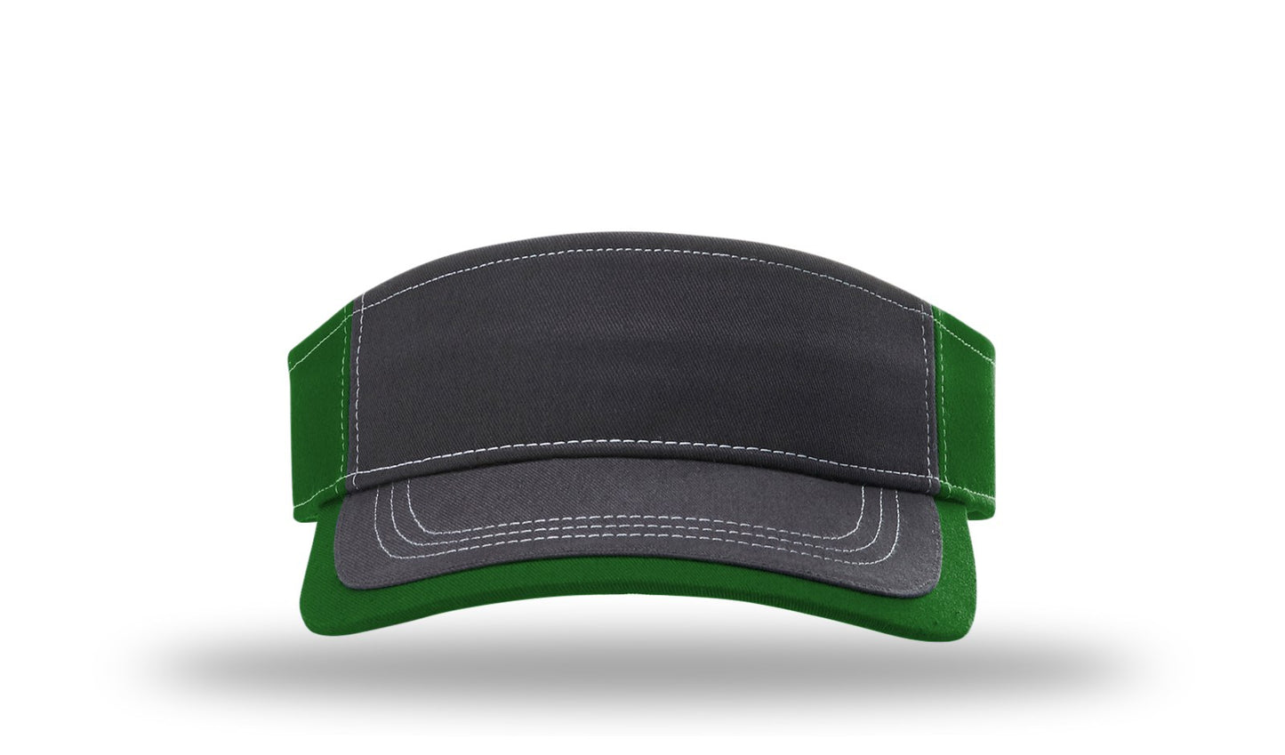 R - 775 Twill Contrast Visors - Charcoal/Dark Green