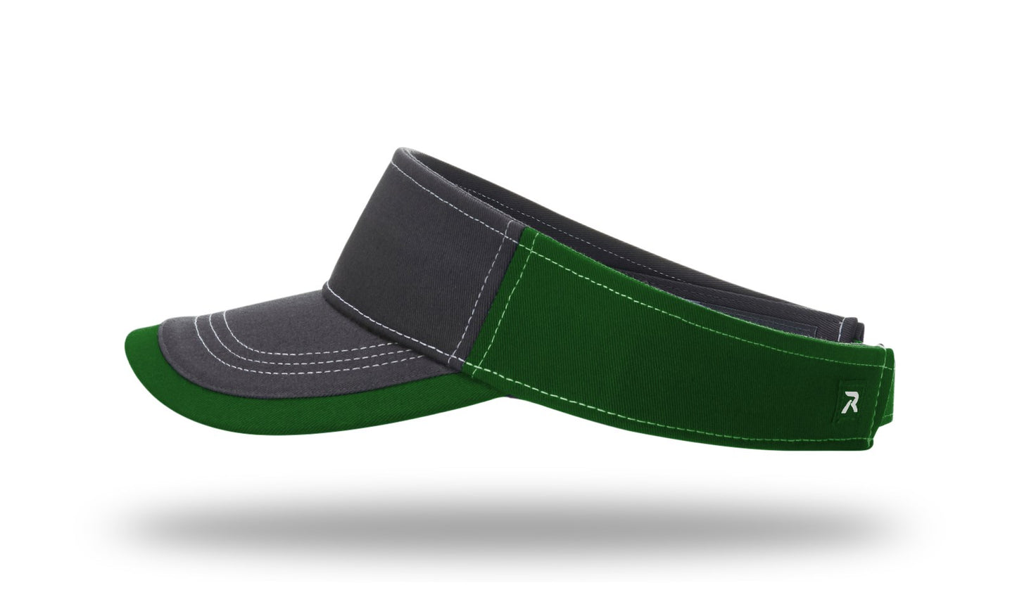 R - 775 Twill Contrast Visors - Charcoal/Dark Green