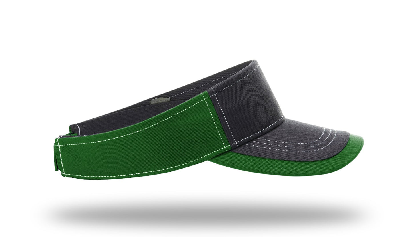 R - 775 Twill Contrast Visors - Charcoal/Dark Green