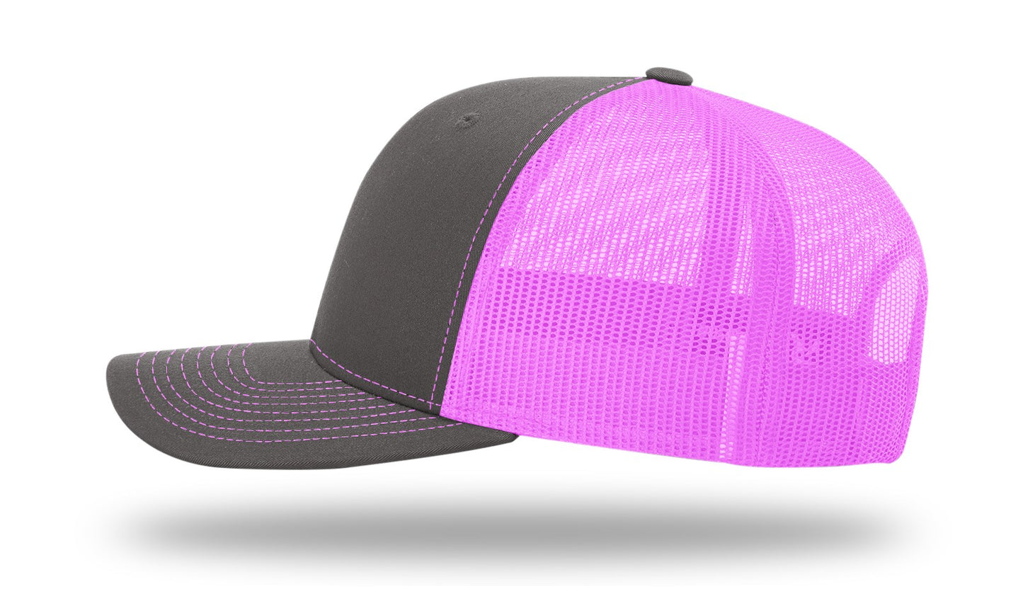 112 Richardson Snapback Charcoal/Neon Pink