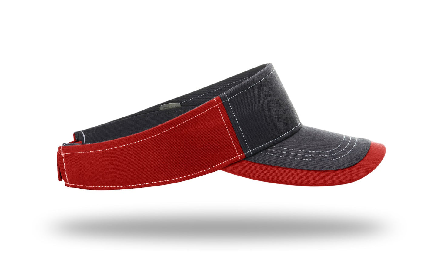 R - 775 Twill Contrast Visors - Charcoal/Red